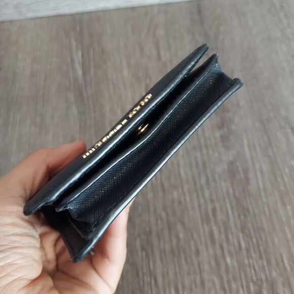 Michael Kors MK Jet Set Travel Saffiano Leather Flap Card Holder Wallet Black - Picture 3 of 7